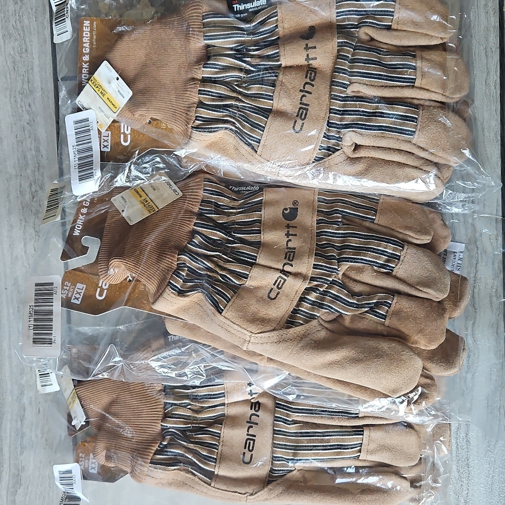3 Pairs Carhartt Work & Garden Gloves XXL A512